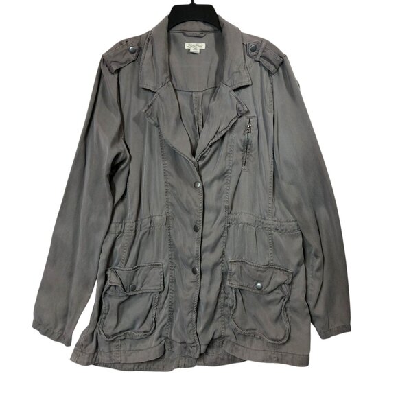 Lucky Brand Women's Lightwejght Jacket Pockets Snap Buttons Size XL - Picture 1 of 8